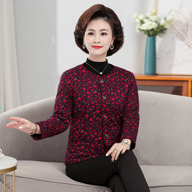 Среднее и старое осеннее и зимнее платье маленькая хлопчатобумажная одежда женская бабушка толстая теплая куртка