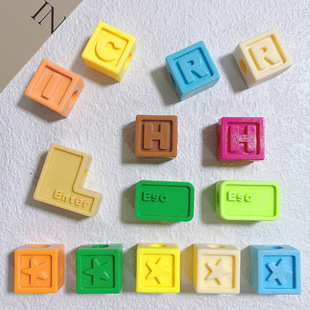 New diy sneaker buckle resin accessories building block square bead jewelry casual shoes wear beaded shoe buckle
