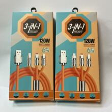 新款机客线6A包装OD6.0一拖三120w数据线包装机壳线包装盒现货