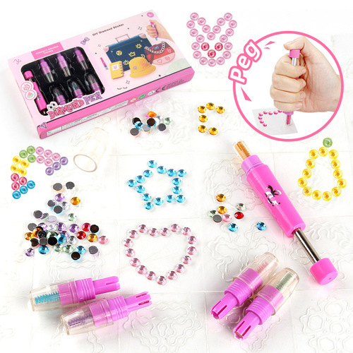 Amazon's new girls' play house hair accessories toy hair nail drill machine sticker DIY beauty toy