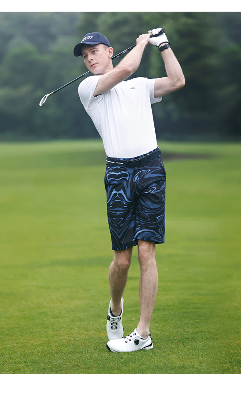 Áo thun golf nam tay ngắn PGM thoáng khí co giãn mùa hè — KUZ151-Quần Trắng, KUZ151-Quần màu xanh nước biển, Yf568-áo màu xanh hải quân, YF568-Áo màu trắng chi tiết 8
