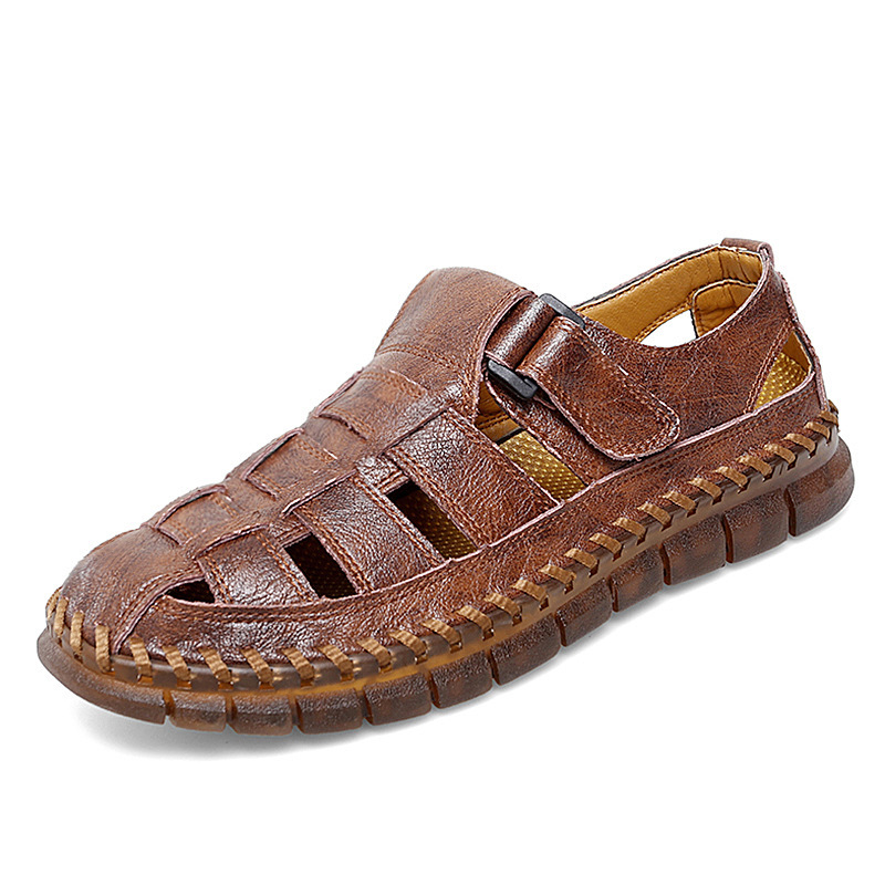 Cross-Border Large Size Men's Beach Sandals, Retro Summer Hollow-Out Shoes, Foreign Trade Casual Men's Slip-On Sandals Cross-Border Large Size Men's Beach Sandals, Retro Summer Hollow-Out Shoes, Foreign Trade Casual Men's Slip-On Sandals