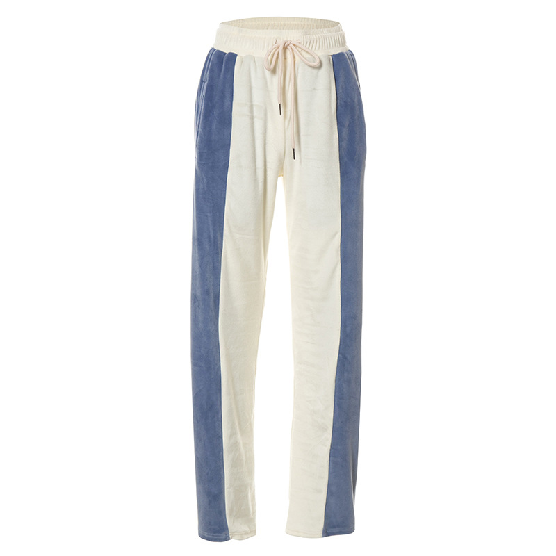 Pantalones acordonados de cintura media con letras bordadas en contraste NSSWF81096