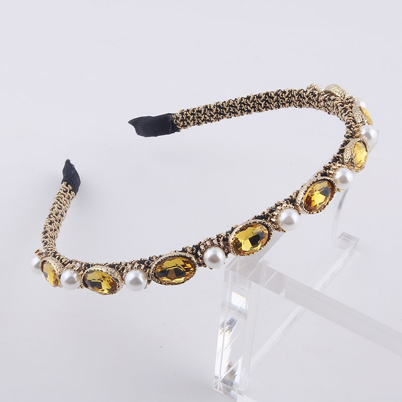 New Fashion Simple Wrapped Diamond Pearl Headband display picture 2