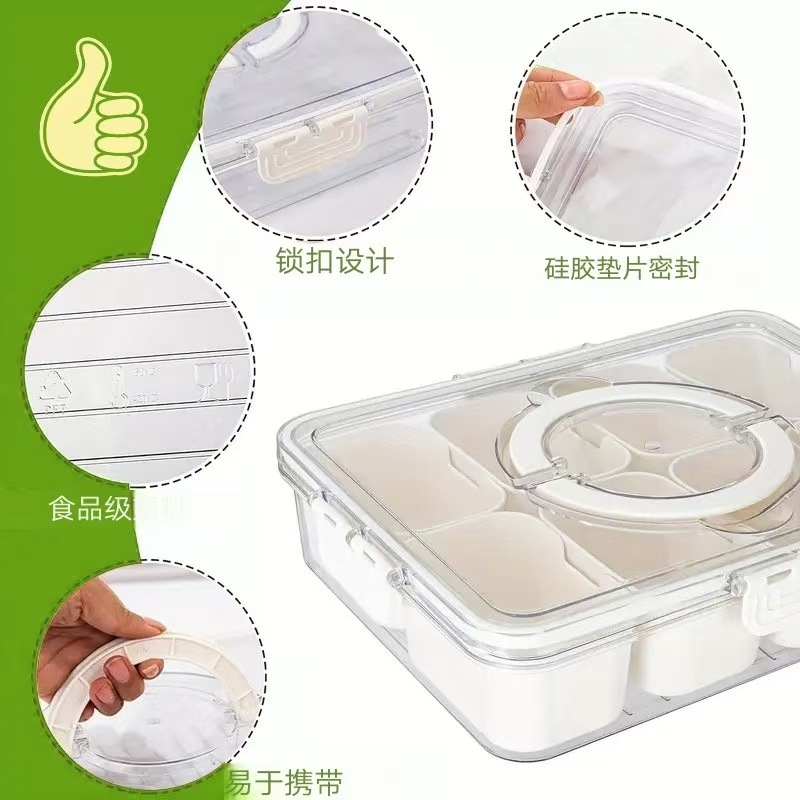 Caja de conservación de frutas sellada para viajes internacionales, caja de condimentos dividida, caja de ingredientes portátil para pícnic y excursiones de otoño, apta para alimentos y con capacidad para hielo en polvo.