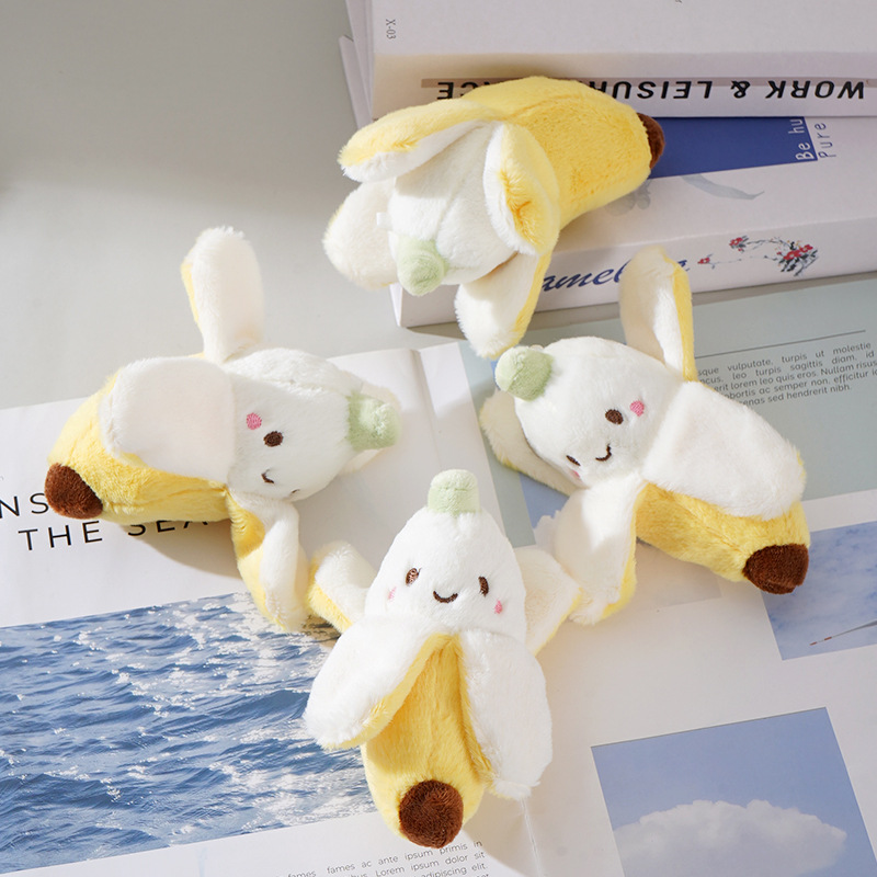 New Japanese Peeled Banana Plush Doll Doll Keychain Pendant Cute Lifelike Doll Keychain