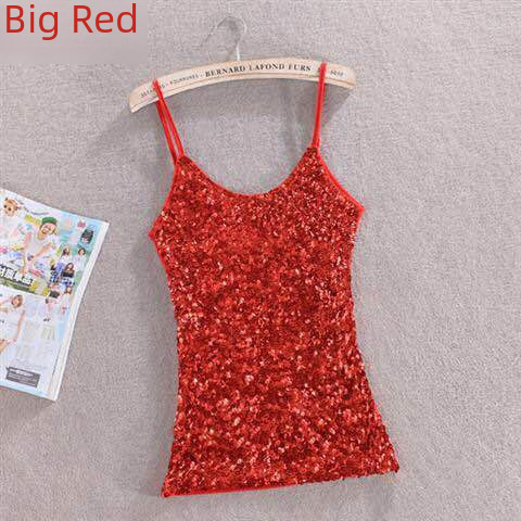 Dropshipping New Arrival Slimming, Stylish Sequin Tank Top for Women — Versatile Base Layer Vest in Color #06
