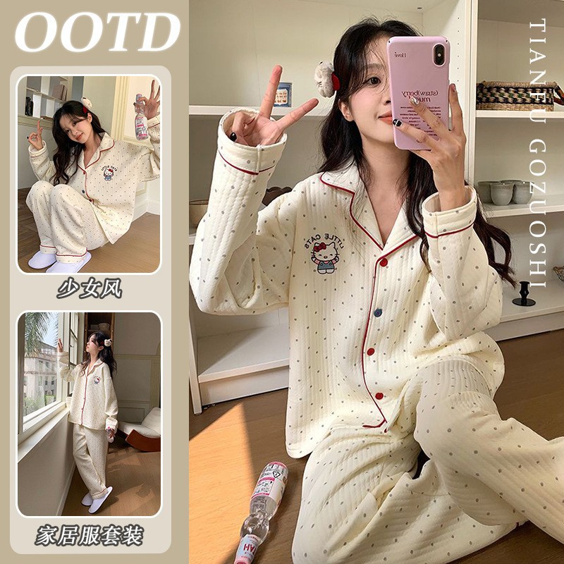 폴카 도트 kt 레이어드 코튼