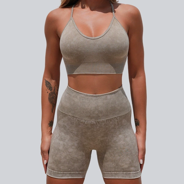 Green shorts, bra, set