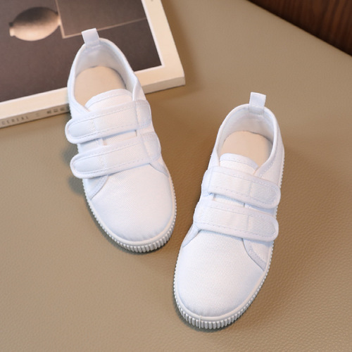 Spring New Children's Performance Canvas Shoes Indoor Dance Shoes for Kindergarten Unisex Magic Paste