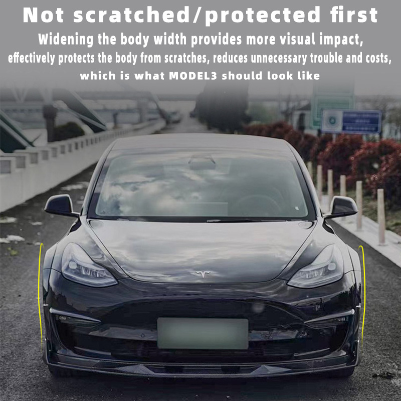 Suitable for 19-23 Model 3 Wide Body Wheel Eyebrow Modification Tubro Wide Body Wheel Eyebrow Widening Decorative Wheel Eyebrow