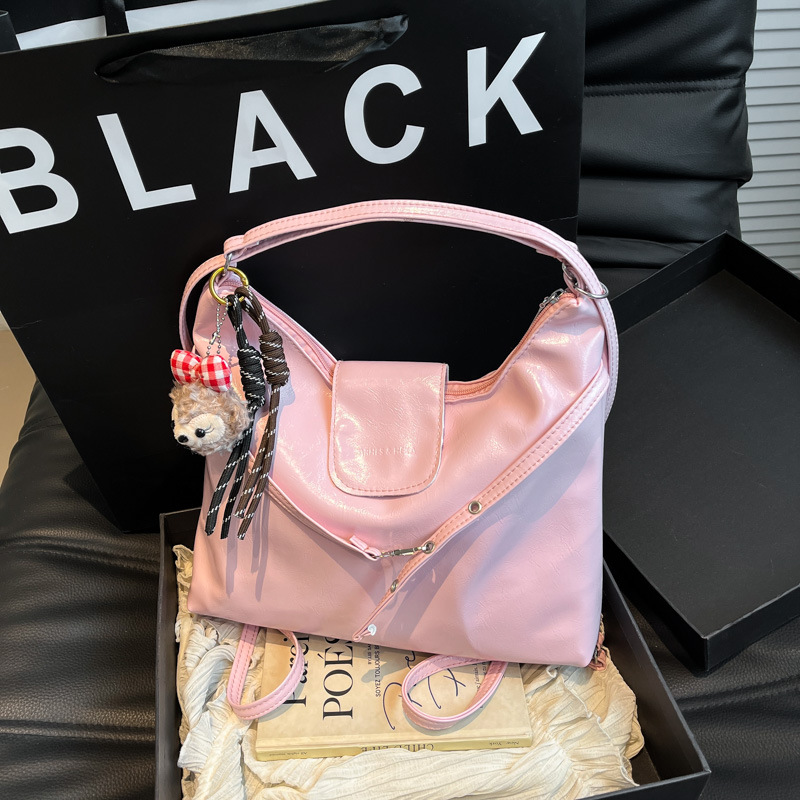 Mochila doble de estilo universitario retro para mujer 2025 verano nuevo bolso de viaje de moda bolso de axila de un solo hombro de gran capacidad