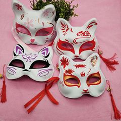 ディザトーン同型ネット赤猫マスク彩色絵半顔狐和風アニメ半顔猫マスク熱売玩具