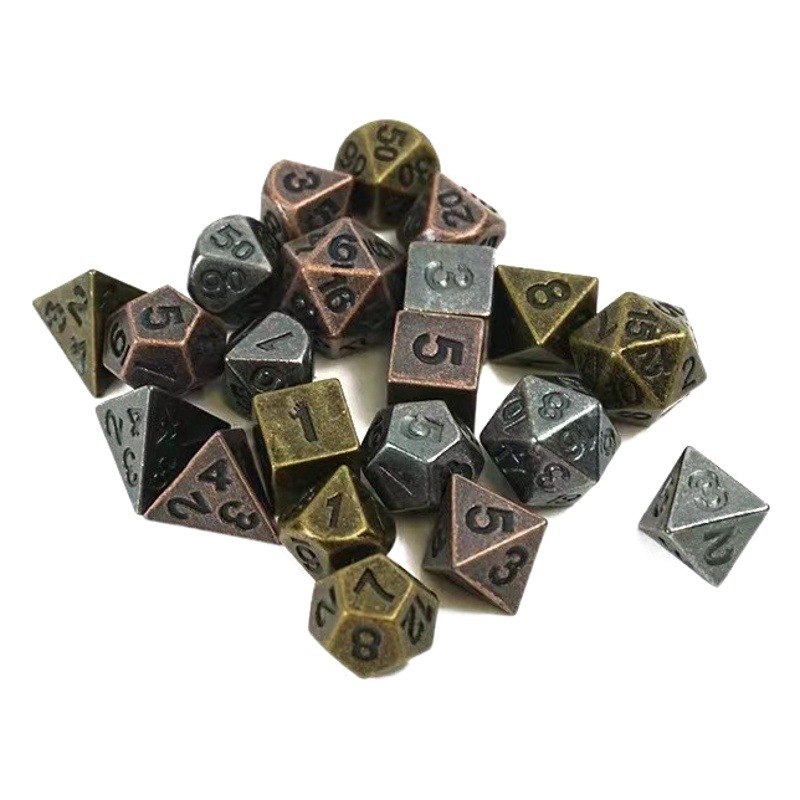 Dados de metal dragón y mazmorra dados poliédricos DND metal zinc aleación dados mini dados 6mm