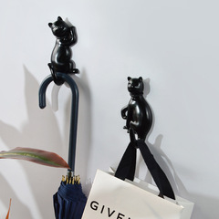 跨境批發創意動物衣服掛鈎免打孔樹脂裝飾粘貼掛衣鈎門後鑰匙架