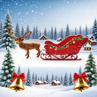 Christmas Reindeer Snow Car Elk Sleigh Car Home Scene Layout Decoration Material Pack Cross-Border Set