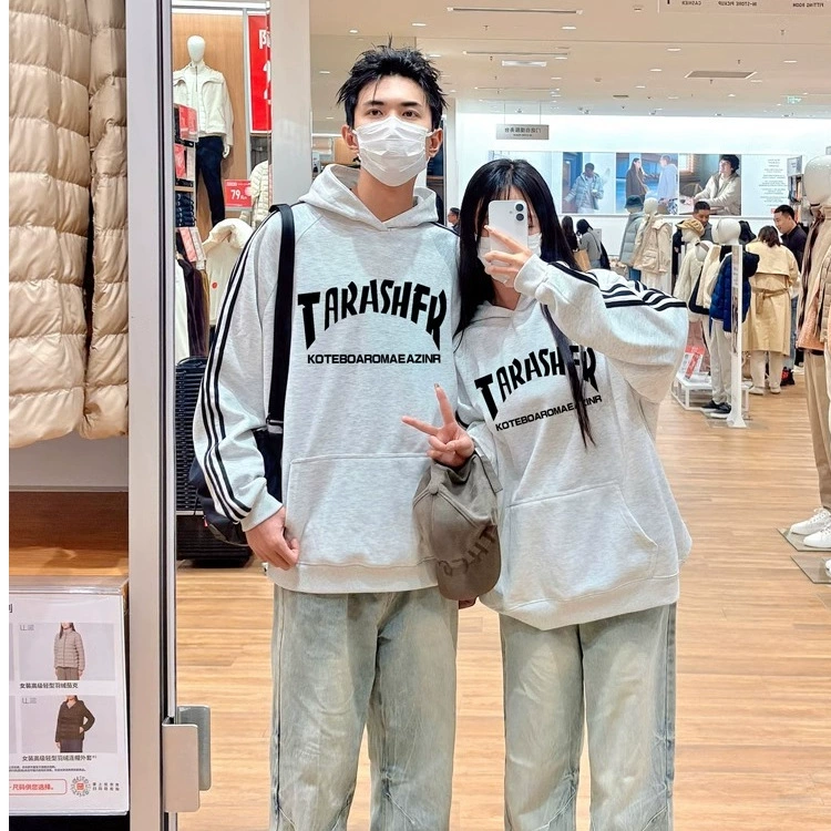 Хлопковая американская высокая улица прилив пара свитер 2024 новый осенний и зимний бархатный утолщенный супер огненный топ высокого уровня