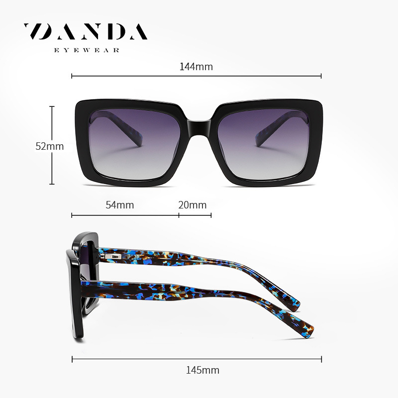 Gafas de sol polarizadas de montura grande de tendencia europea y americana S26129 Gafas de sol de hoja de protección solar sin maquillaje de moda Gafas de sol personalizadas