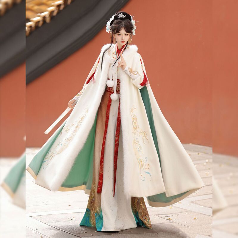 Mucha Original【Morning and Evening】Chinese Style Cloak Hanfu Martial Arts Unisex Spring Summer Autumn Winter Fleece-Lined Cape Set Mucha Original【Morning and Evening】Chinese Style Cloak Hanfu Martial Arts Unisex Spring Summer Autumn Winter Fleece-Lined Cape Set