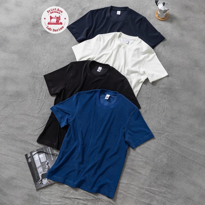 Coolmax towel structure texture moisture wicking round neck short sleeve T6336