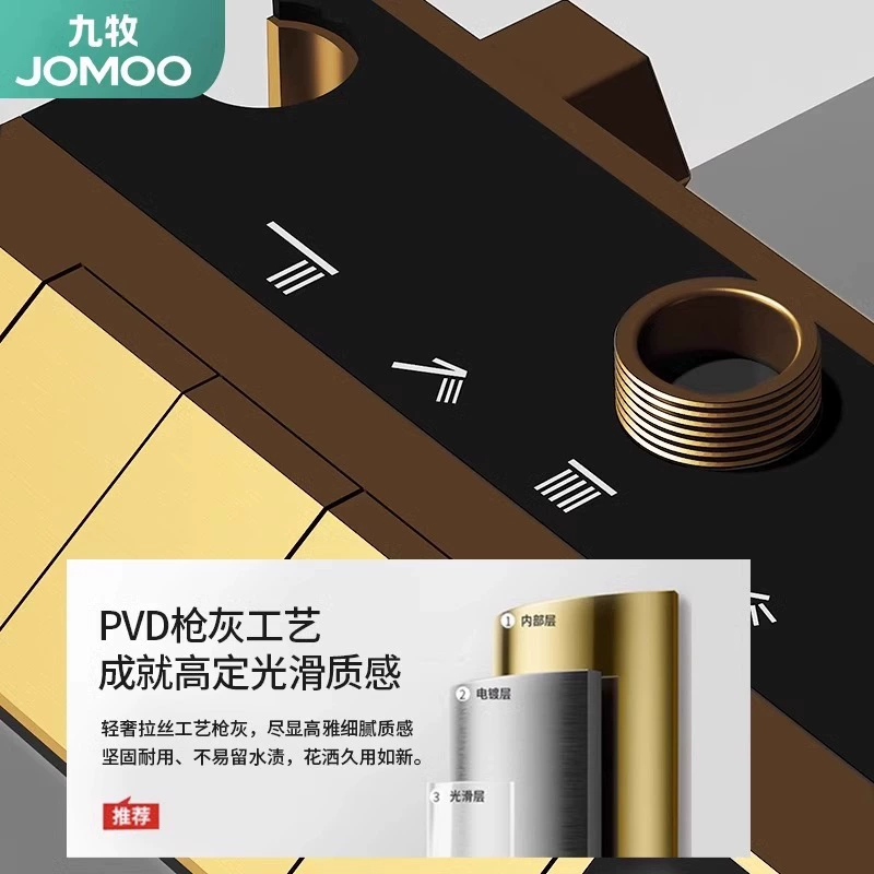 Душевая система JOMOO Shower Set Gun Gray. Все медные ванны душа, постоянная температура, сверхмощный распылитель, головка душа