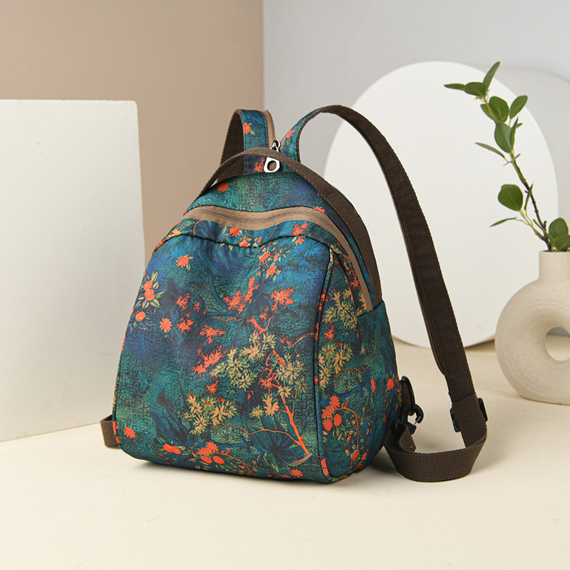 Cross-border Niche Printed Fashion Casual Chest Bag Women's Lightweight Shoulder Bag High-value Multi-functional Backpack Women's Oblique
