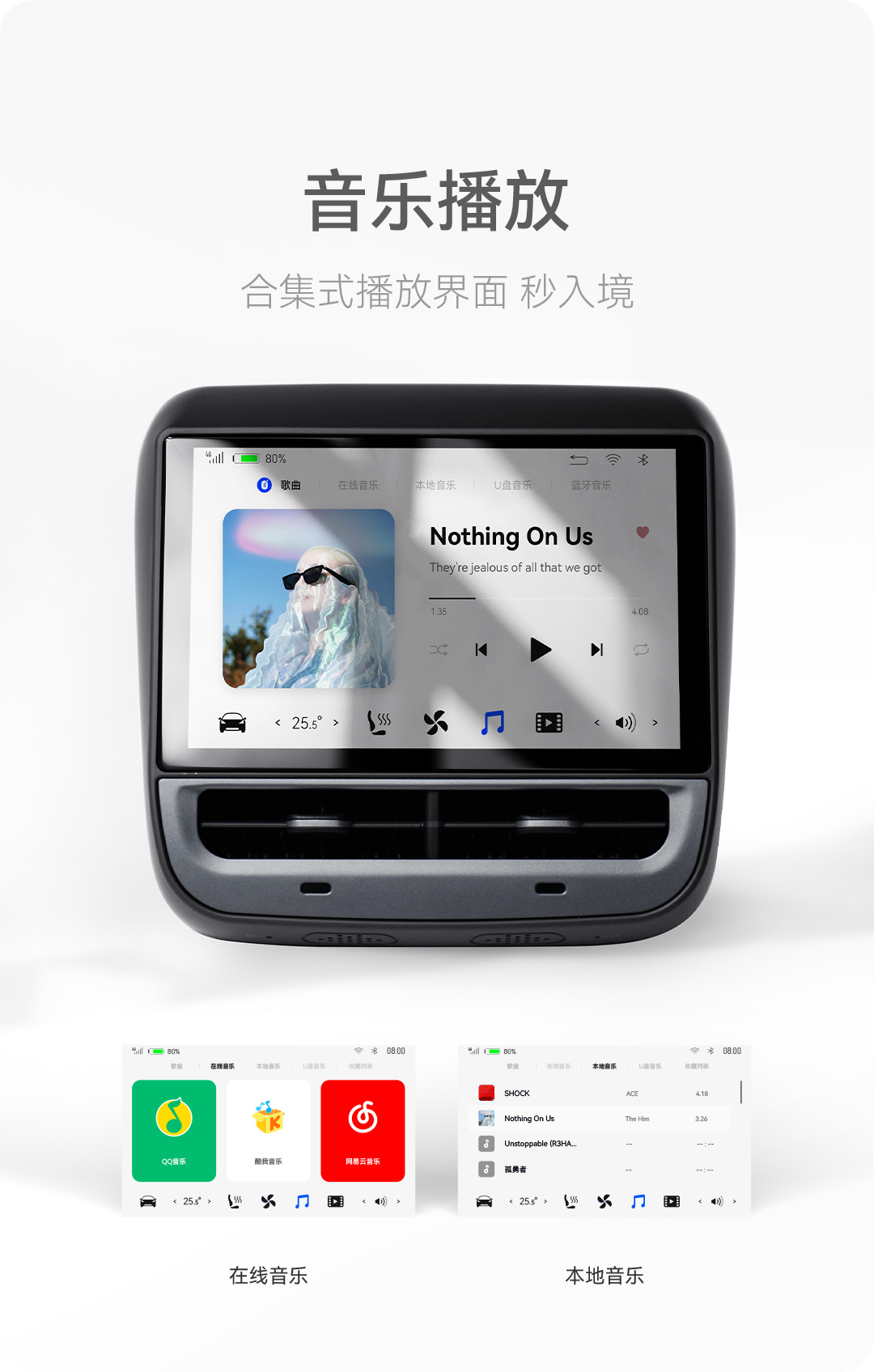 Suitable for Tesla MOLDE3/Y armrest box rear multimedia smart game entertainment touch 4K display