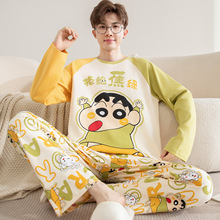 纯棉睡衣男士长袖春秋季卡通加大码青少年秋款学生男款家居服套装