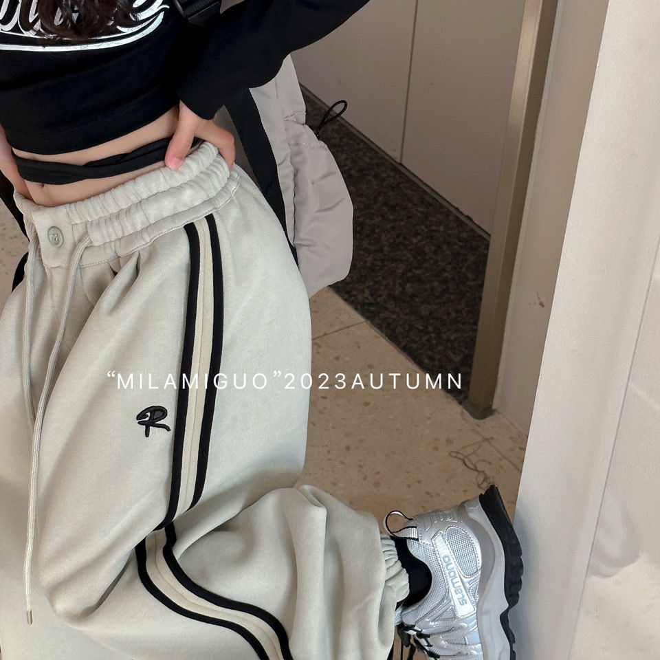 男女童2025秋冬加绒儿童休闲裤运动裤长裤韩版洋气宽松卫裤加厚