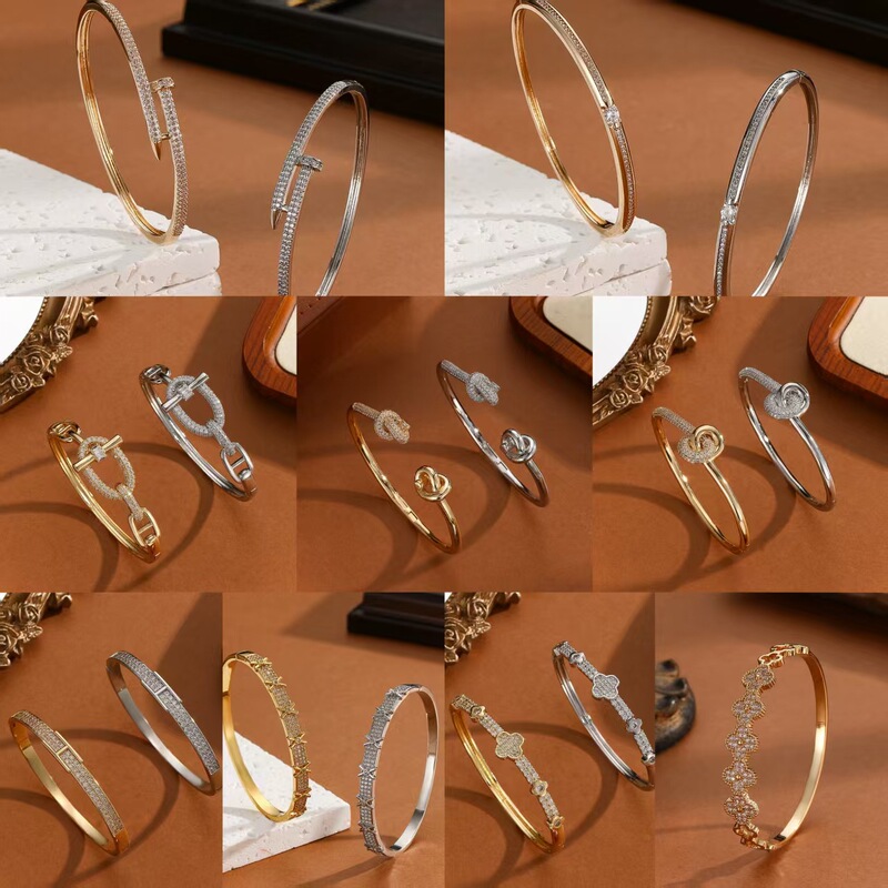 European and American Cross-Border Copper Gold-Plated Silver Bracelet for Women, New Hot-Selling Snake-Shaped High-End Light Luxury Women's Factory Wholesale Bracelet