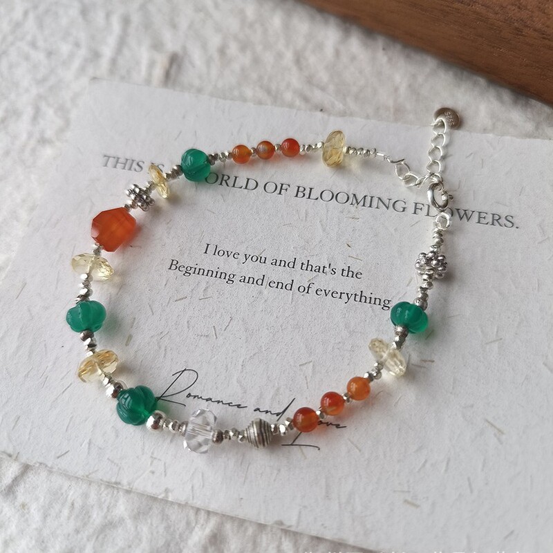 Original Design Sterling Silver S925 Natural Chalcedony Southern Red Citrine DIY Bracelet Mix and Match Silver Jewelry Wholesale Original Design Sterling Silver S925 Natural Chalcedony Southern Red Citrine DIY Bracelet Mix and Match Silver Jewelry Wholesale