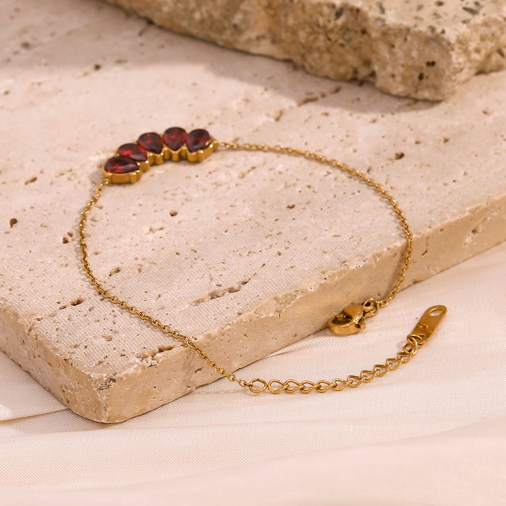 Stainless Steel Red Diamond Bracelet