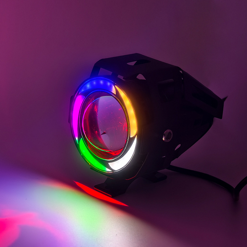 Cross-Border Motorcycle Led Spotlight U7 Laser Cannon Headlight Devil Eye Flashing Strong Light Front Light Electric Vehicle Light Modification