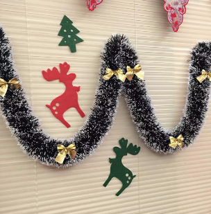 Nuevo transfronterizo de 2 metros de color rojo y verde de la boda de Navidad decoración de festividades de flores de rayas