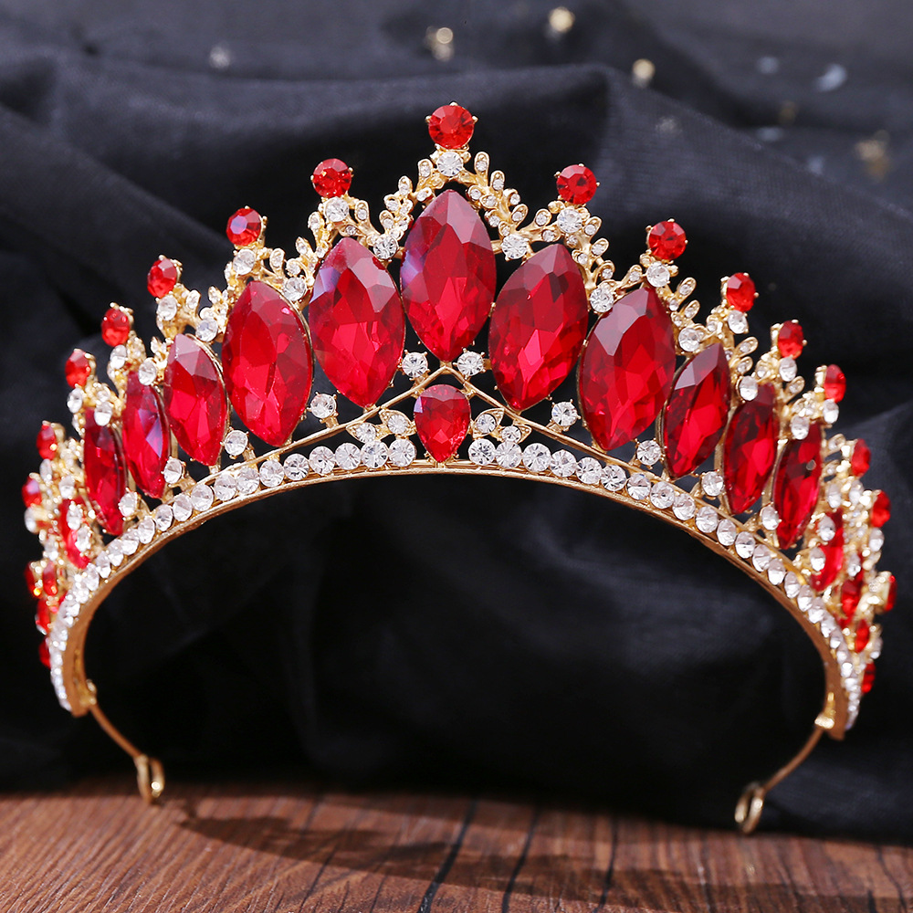 Crystal, Rhinestones Inlay Material 1 Piece Quantity Retro Crown Alloy Inlay Crystal Rhinestones Crown 1 Piece