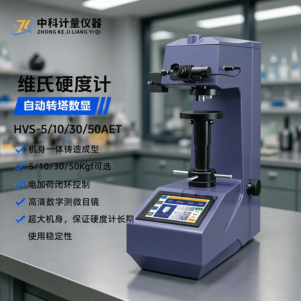 HVS-5/10/30/50AET触摸屏数显自动转塔维氏硬度计 电加荷闭环控制