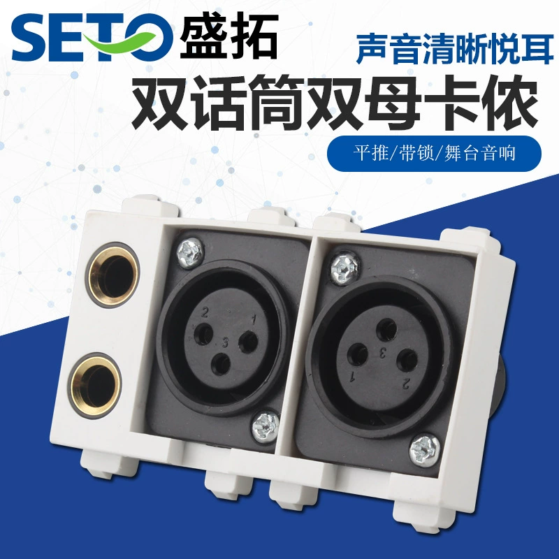 86-образный двойной микрофон с двойным гнездом для пушки, 2 панели Carnon, большой трехжильный микрофон, настенная розетка для микрофона KTV