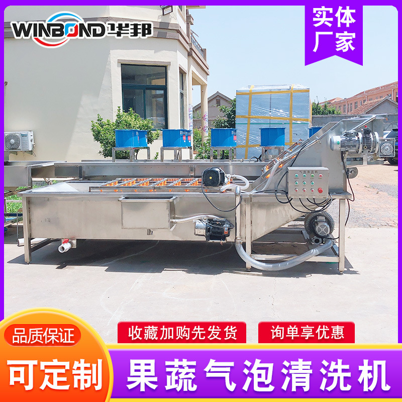 秋葵黄瓜气泡清洗机 全自动果蔬喷淋式清洗机 韭菜清洗流水线设备