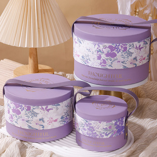 High-end Wedding Accompanying Gift Box Brocade Round Portable Box Birthday Gift Box Wedding Candy Box in stock