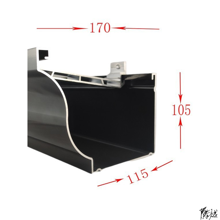 别墅铝合金落水管阳光房屋檐天沟方形檐沟接水槽雨水槽矩形管配件