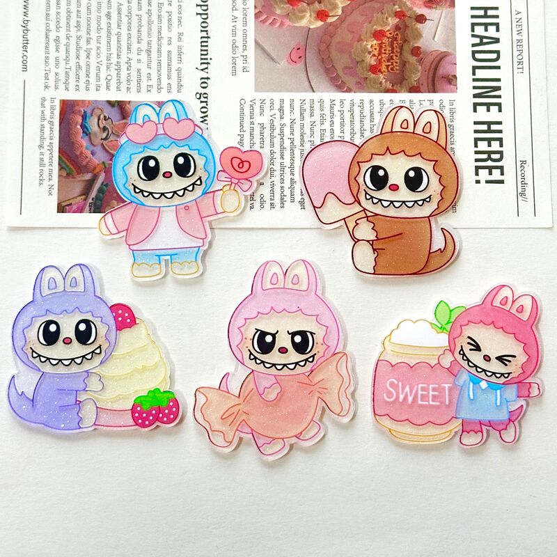 【Large Size】Acrylic Creative Cake Patch DIY Hairpin Brooch Refrigerator Magnet Jewelry Accessories