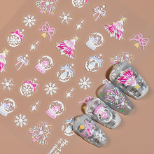 Redanco5D浮雕ins网红美甲贴纸果圣诞系列圣诞树立体指甲贴He1308