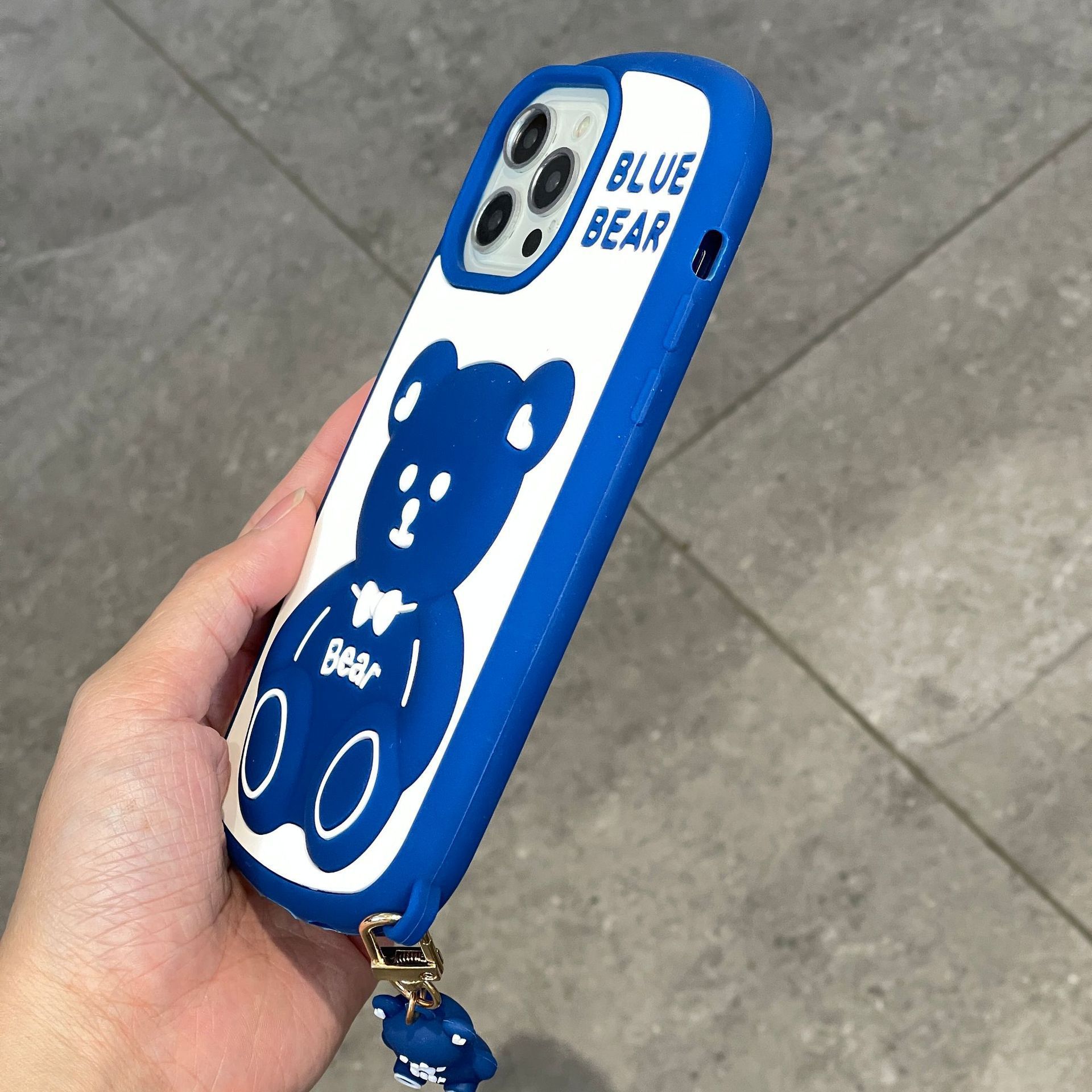 Klein Blue Bear Phone Case For Iphone 13 14 Pro Max Silicone_voghion.com