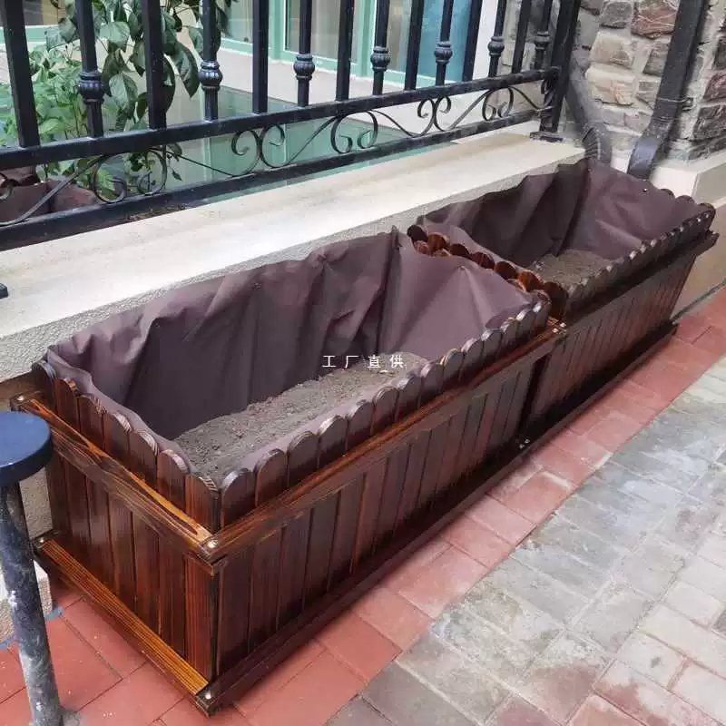 ✅ Ящик для посадки овощей, антикоррозийный деревянный цветочный ящик, прямоугольный ящик для посадки на открытом воздухе во дворе, очень большой цветочный горшок, балкон, посадка овощей