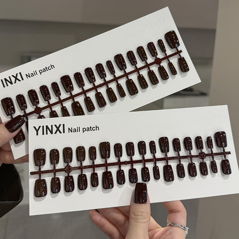 预制甲车厘子纯色甲油胶喷涂精品穿戴甲百搭显白轻奢高级感假甲片|undefined