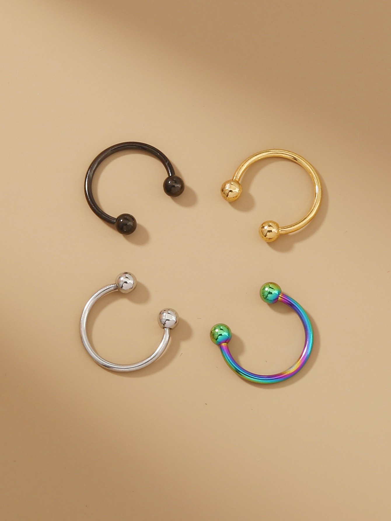 Combination Set Nose Ring Nose Nails Multi-color C-shaped Simple Personality Jewelry display picture 5