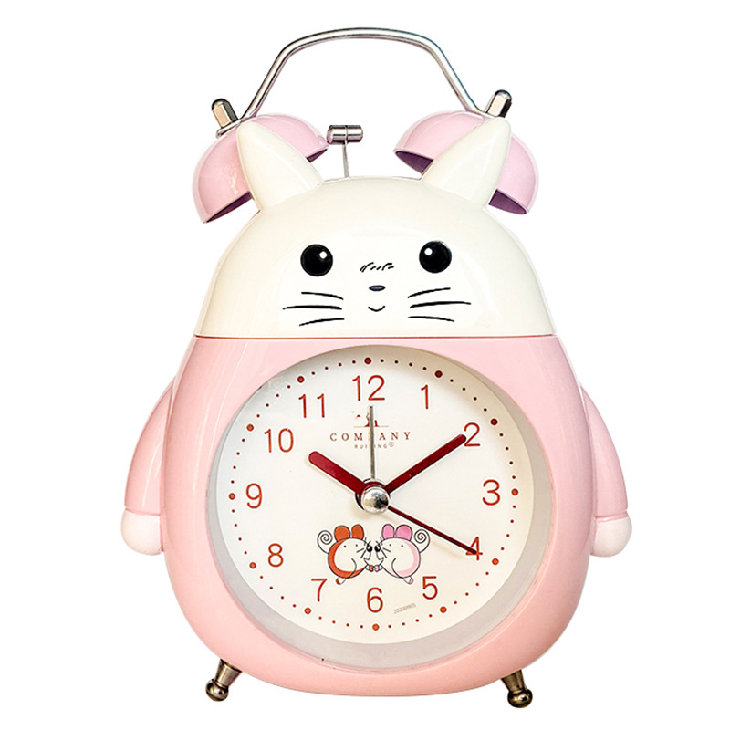Directo de fábrica lindo animal gatito campana reloj despertador estudiante niños mudo reloj creativo al por mayor tipo despertador