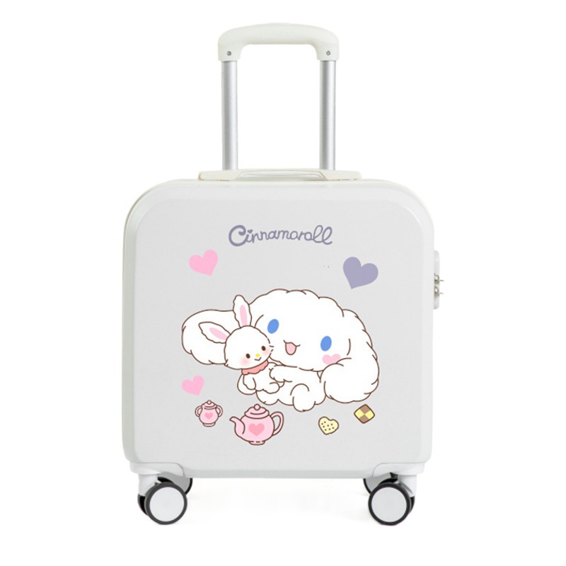 Lindo equipaje para niños de las mujeres de dibujos animados ligero trolley caso niño y madre embarque universal rueda 18 pulgadas maleta contraseña