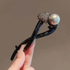 シンプルなレトロなラインストーンラブヘアピン女性のための 2025 新しいハイエンド後頭部ヘアツイストクリップヘアアクセサリー