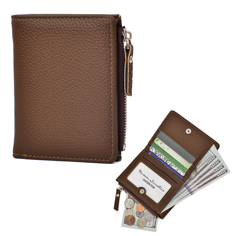 Cartera ultrafina para mujer de gran capacidad, monedero con cremallera estilo japonés